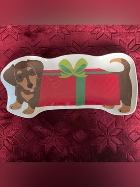 Saint Nicolas Square Merry Merry dachshund tray